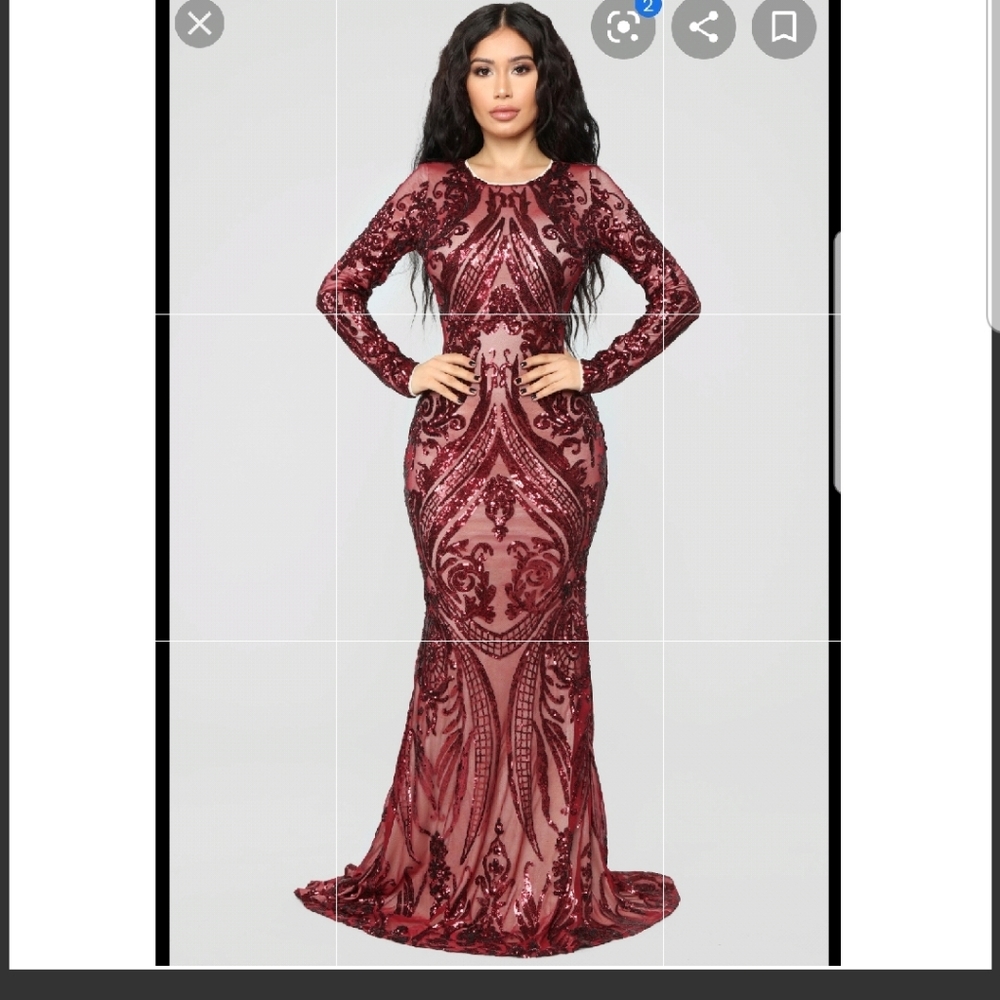 Fashion Nova Red Sequin Dress sz L  (12/14)